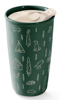 OUT OF STOCK/UNAVAILABLE Travel Mug Camping w/Dogs 