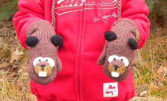 OUT OF STOCK/UNAVAILABLE Barkley the Beaver Mittens