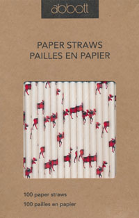 OUT OF STOCK/UNAVAILABLE Moose Print Paper Straws